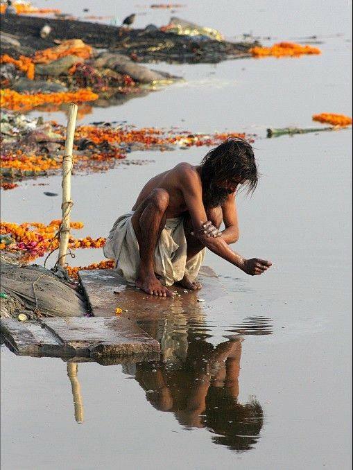 homme Inde fleuve homme Inde fleuve