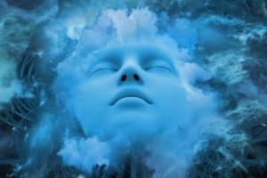 visage bleu matrice foi